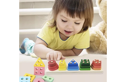 Drevený triedič tvarov - skladačka