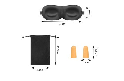 Spací súprava – škraboška a štuple do uší + puzdro