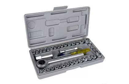 Kompletná gola sada nástrčných kľúčov 40 ks pre domácnosť aj dielňu