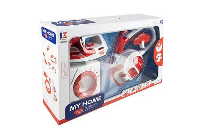 Sada domácich spotrebičov – žehlička, práčka, vysávač