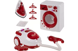 Sada domácich spotrebičov – žehlička, práčka, vysávač