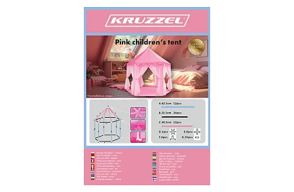 Detský ružový stan – palác 135 x 135 x 140 cm