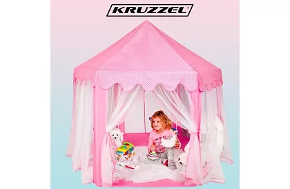 Detský ružový stan – palác 135 x 135 x 140 cm