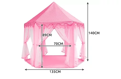 Detský ružový stan – palác 135 x 135 x 140 cm