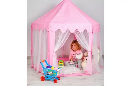 Detský ružový stan – palác 135 x 135 x 140 cm