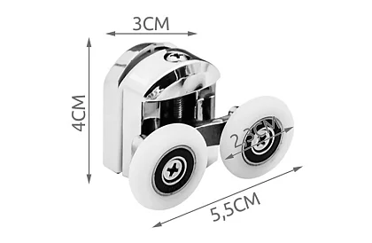 Kolečka pre posuvné dvere sprchových kútov – 8 ks - Chróm