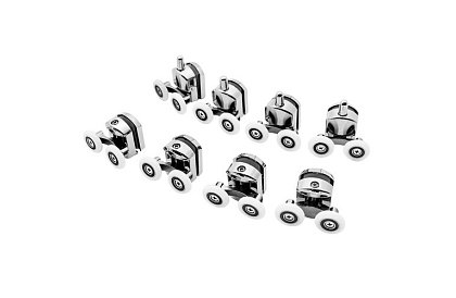 Kolečka pre posuvné dvere sprchových kútov – 8 ks - Chróm