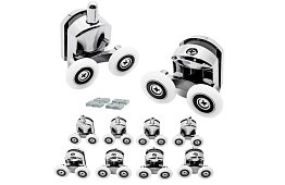 Kolečka pre posuvné dvere sprchových kútov – 8 ks - Chróm