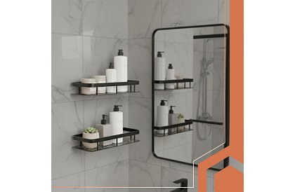 Hliníková kúpeľňová polička - 2 ks