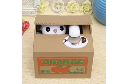 Automatická pokladnička - mačka zlodejka mincí