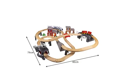 Drevená železnica - vláčkodráha na batérie 4,8 metra