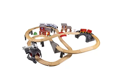 Drevená železnica - vláčkodráha na batérie 4,8 metra