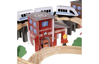 Drevená železnica - vláčkodráha na batérie 4,8 metra