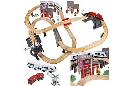 Drevená železnica - vláčkodráha na batérie 4,8 metra