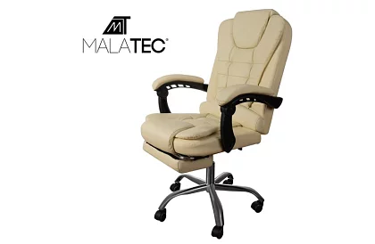 Kancelárske kreslo s výsuvnou opierkou nôh - krémové