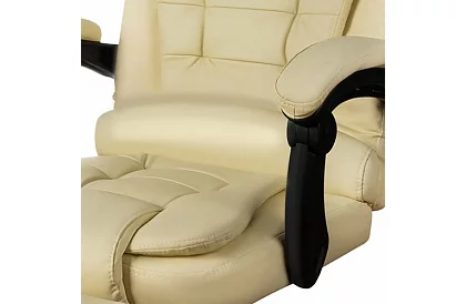 Kancelárske kreslo s výsuvnou opierkou nôh - krémové