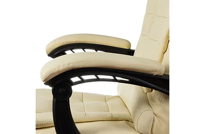 Kancelárske kreslo s výsuvnou opierkou nôh - krémové