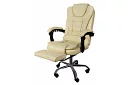 Kancelárske kreslo s výsuvnou opierkou nôh - krémové