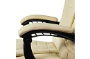 Kancelárske kreslo s výsuvnou opierkou nôh - krémové