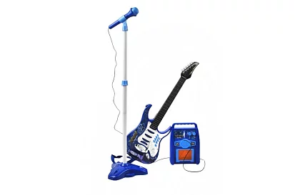 Hudobná sada – modrá - gitara + zosilňovač + mikrofón