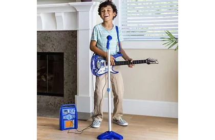 Hudobná sada – modrá - gitara + zosilňovač + mikrofón