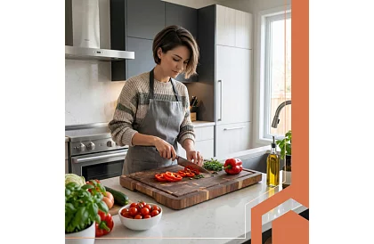 Akáciová kuchynská doska – 43 × 33 × 3 cm