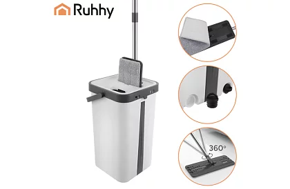 Praktický plochý mop + vedro 11 litrov – dvojkomorový s príslušenstvom