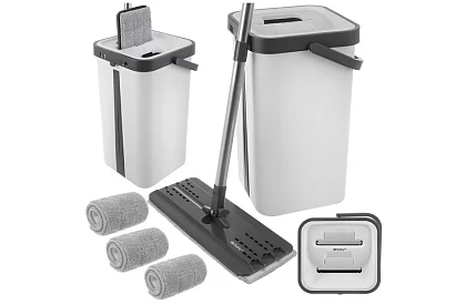 Praktický plochý mop + vedro 11 litrov – dvojkomorový s príslušenstvom