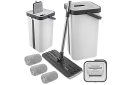 Praktický plochý mop + vedro 11 litrov – dvojkomorový s príslušenstvom