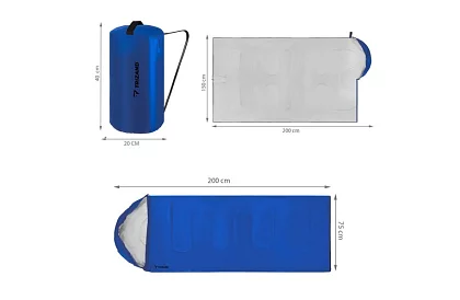 Turistický spací pytel 2v1 - modrý