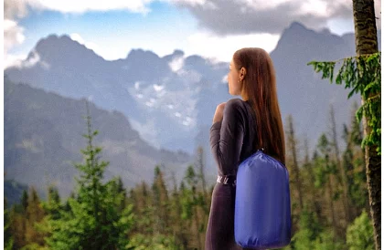 Turistický spací pytel 2v1 - modrý