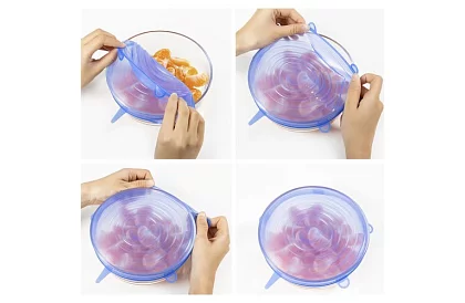 Silikónové viečka na utesnenie nádob – sada 6 ks