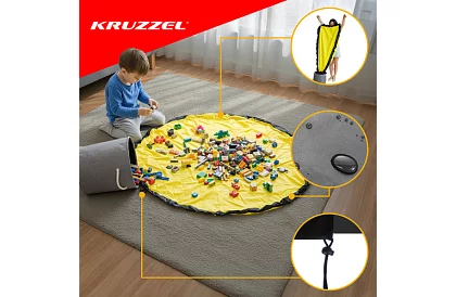 Praktický úložný koš na hračky s hracou podložkou