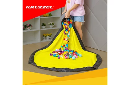 Praktický úložný koš na hračky s hracou podložkou