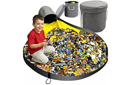 Praktický úložný koš na hračky s hracou podložkou