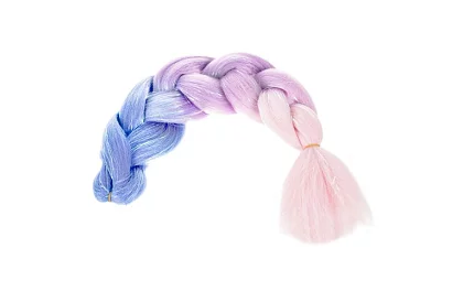 Syntetické ombre copy na vlasy trblietavé – fialovomodré