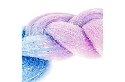 Syntetické ombre copy na vlasy trblietavé – fialovomodré