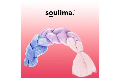 Syntetické ombre copy na vlasy trblietavé – fialovomodré