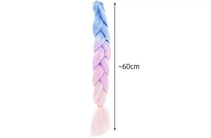 Syntetické ombre copy na vlasy trblietavé – fialovomodré