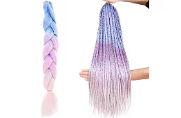 Syntetické ombre copy na vlasy trblietavé – fialovomodré