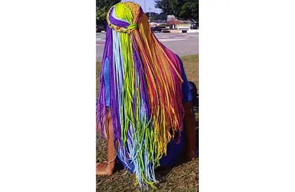 Syntetické ombre copy na vlasy – dúhové