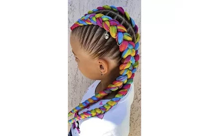 Syntetické ombre copy na vlasy – dúhové