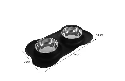 Dvojitá miska s podložkou – 2 × 450 ml