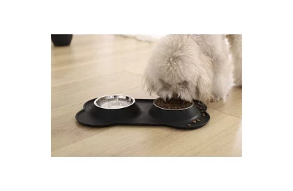 Dvojitá miska s podložkou – 2 × 450 ml