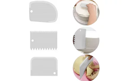 Otočný tanier na zdobenie torty + 3 stierky