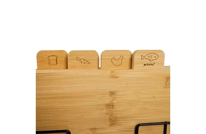 Krájacie bambusové dosky – sada 4 ks v stojane