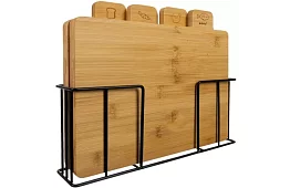 Krájacie bambusové dosky – sada 4 ks v stojane