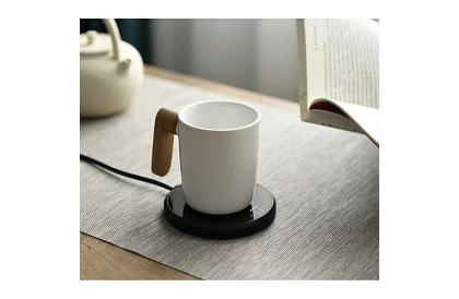 Elektrický ohrievač nápojov – sada ohrievač, šálka, lyžička a pokrievka