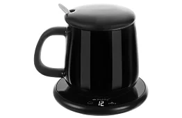 Elektrický ohrievač nápojov – sada ohrievač, šálka, lyžička a pokrievka