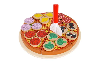 Krájacia sada – drevená pizza na rezanie + nôž